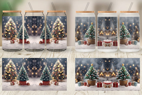 Glass Can Tree Christmas Sublimation artnoy 