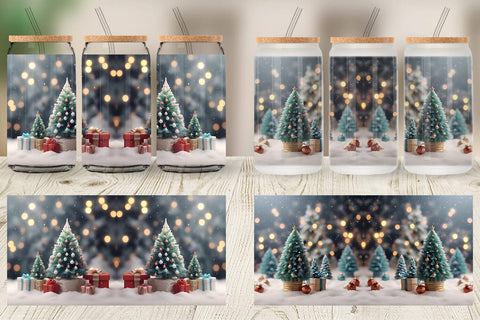 Glass Can Tree Christmas Sublimation artnoy 