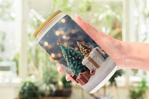 Glass Can Tree Christmas Sublimation artnoy 