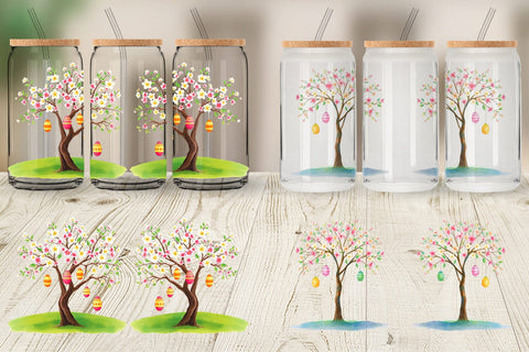 Glass Can Tree with Eggs Sublimation artnoy 