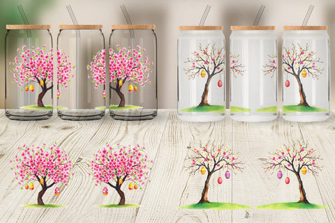 Glass Can Tree with Eggs Sublimation artnoy 