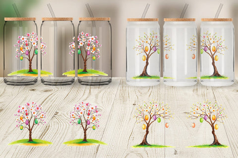 Glass Can Tree with Eggs Sublimation artnoy 