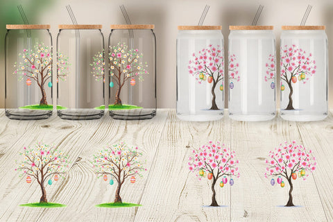 Glass Can Tree with Eggs Sublimation artnoy 