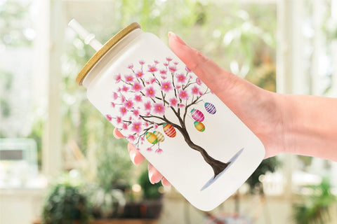 Glass Can Tree with Eggs Sublimation artnoy 