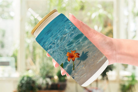 Glass Can Tropical Beach Sublimation artnoy 