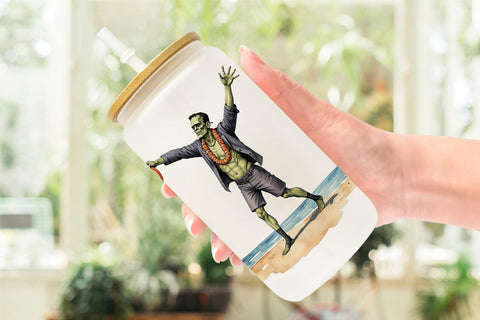 Glass Can Tropical Frankenstein Sublimation artnoy 