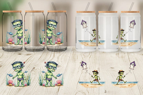 Glass Can Tropical Frankenstein Sublimation artnoy 