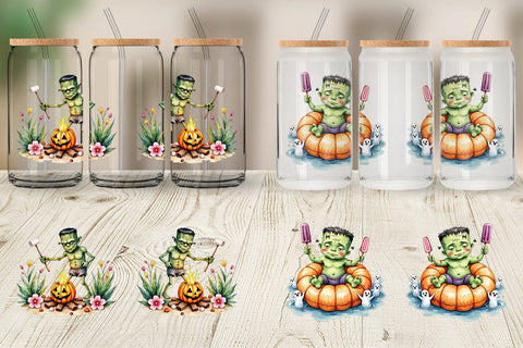 Glass Can Tropical Frankenstein Sublimation artnoy 