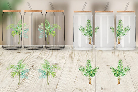 Glass Can Tropical Palms Sublimation artnoy 