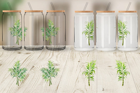 Glass Can Tropical Palms Sublimation artnoy 
