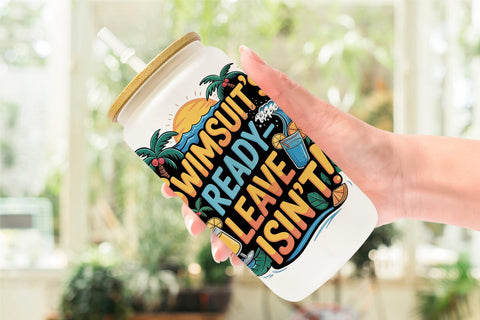 Glass Can Tropical Summer Sublimation artnoy 