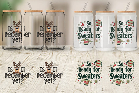 Glass Can Ugly Cute Christmas Countdown: Quirky Quotes Sublimation artnoy 