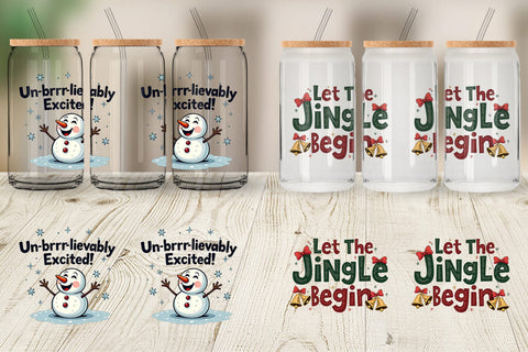 Glass Can Ugly Cute Christmas Countdown: Quirky Quotes Sublimation artnoy 