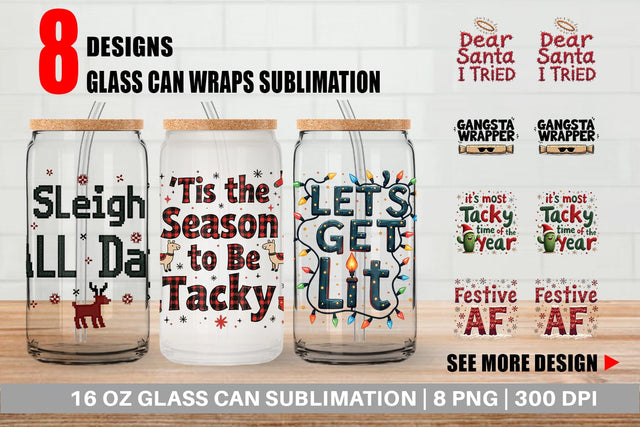 Glass Can Ugly Sweater Sayings: Tacky & Trendy Quotes Sublimation artnoy 