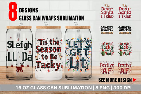 Glass Can Ugly Sweater Sayings: Tacky & Trendy Quotes Sublimation artnoy 