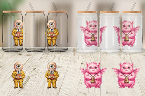 Glass Can UglyCute 70s Monster Teacher Sublimation artnoy 