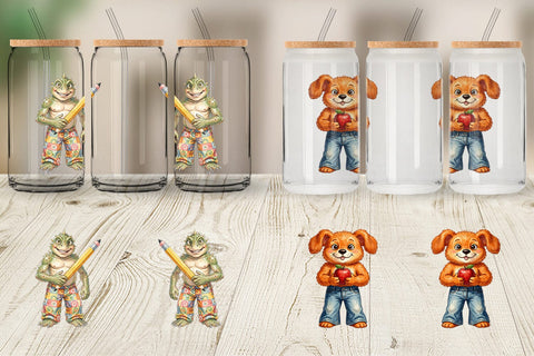 Glass Can UglyCute 70s Monster Teacher Sublimation artnoy 