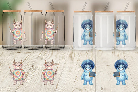 Glass Can UglyCute 70s Monster Teacher Sublimation artnoy 