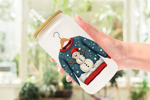 Glass Can UglyCute Christmas Sweaters Sublimation artnoy 