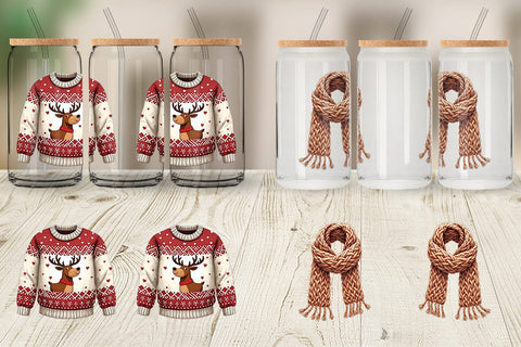 Glass Can UglyCute Christmas Sweaters Sublimation artnoy 