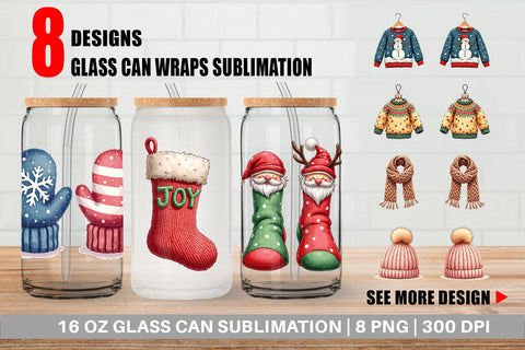 Glass Can UglyCute Christmas Sweaters Sublimation artnoy 