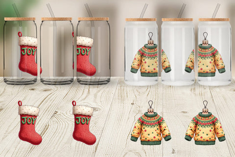 Glass Can UglyCute Christmas Sweaters Sublimation artnoy 