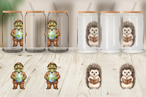 Glass Can UglyCute Groovy Animal Teacher Sublimation artnoy 
