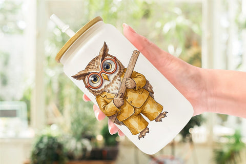 Glass Can UglyCute Groovy Animal Teacher Sublimation artnoy 