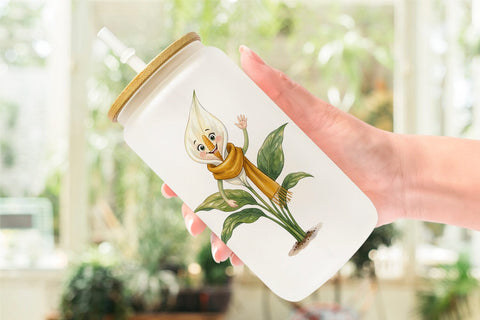 Glass Can UglyCute Groovy Plant Teacher Sublimation artnoy 