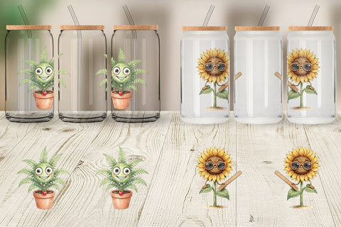 Glass Can UglyCute Groovy Plant Teacher Sublimation artnoy 