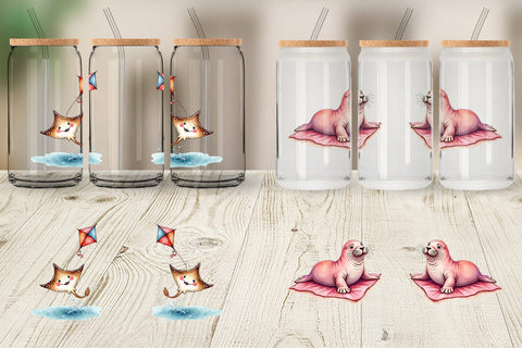 Glass Can UglyCute Ocean Oddities Sublimation artnoy 