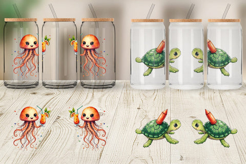 Glass Can UglyCute Ocean Oddities Sublimation artnoy 