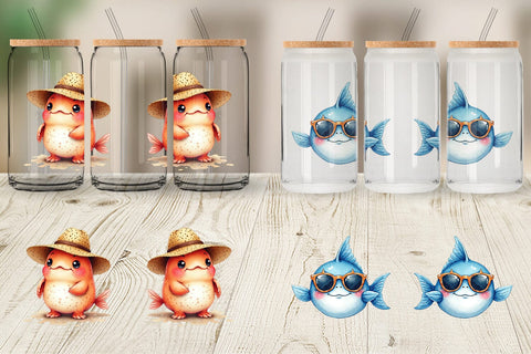 Glass Can UglyCute Ocean Oddities Sublimation artnoy 
