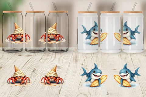 Glass Can UglyCute Ocean Oddities Sublimation artnoy 