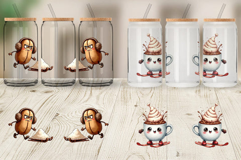 Glass Can UglyCute Winter Food & Drinks Sublimation artnoy 