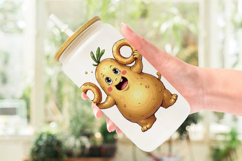 Glass Can UglyCute Winter Food & Drinks Sublimation artnoy 