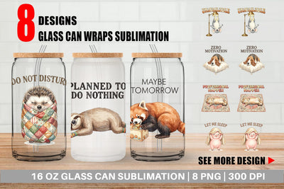 Glass Can Unapologetic Weekend Laziness Watercolor Sublimation artnoy 