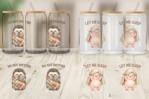 Glass Can Unapologetic Weekend Laziness Watercolor Sublimation artnoy 