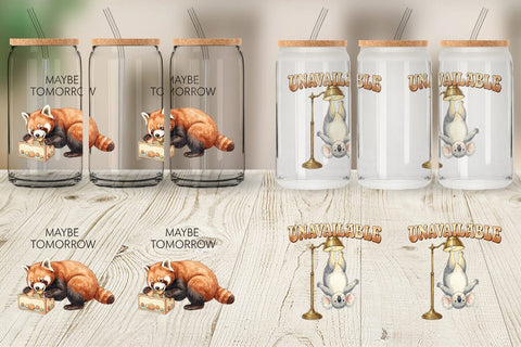 Glass Can Unapologetic Weekend Laziness Watercolor Sublimation artnoy 