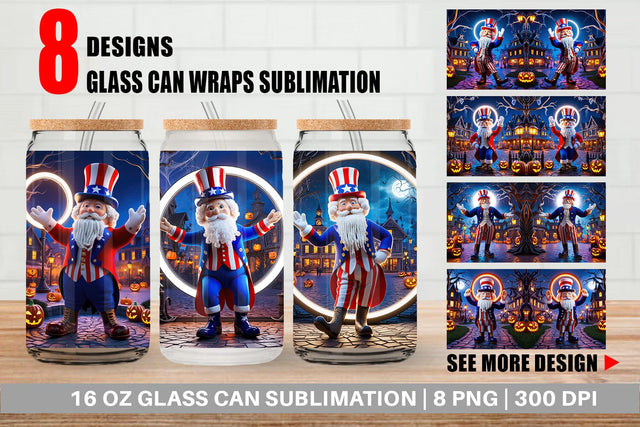 Glass Can Uncle Sam Sublimation artnoy 