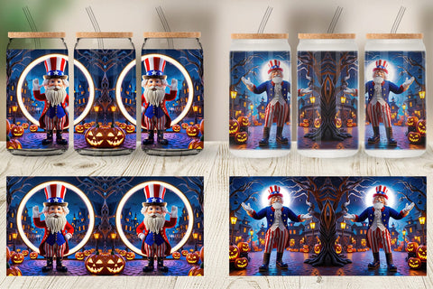 Glass Can Uncle Sam Sublimation artnoy 