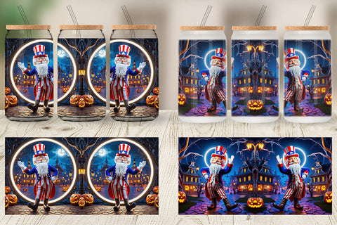 Glass Can Uncle Sam Sublimation artnoy 