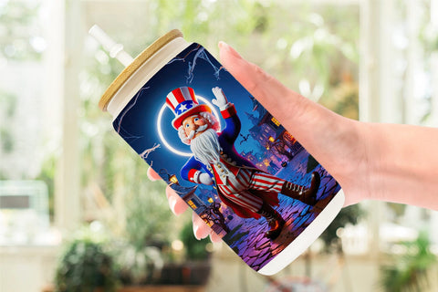 Glass Can Uncle Sam Sublimation artnoy 