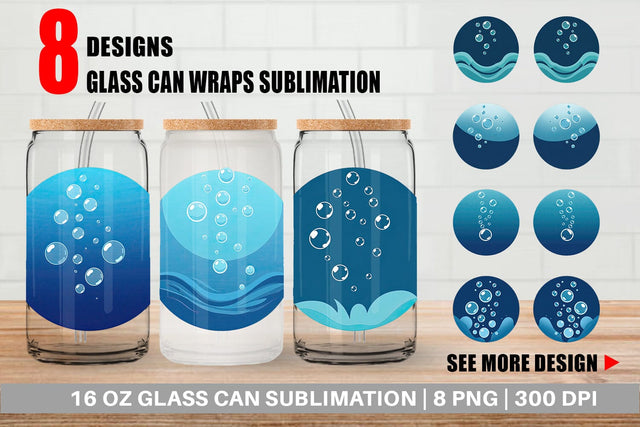 Glass Can Underwater Bubbles Sublimation artnoy 