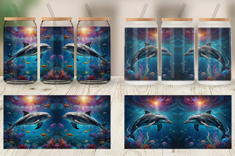 Glass Can Underwater Dolphin Sublimation artnoy 