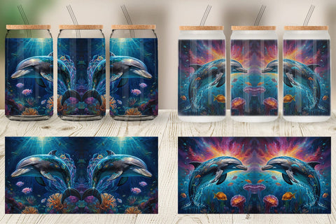 Glass Can Underwater Dolphin Sublimation artnoy 