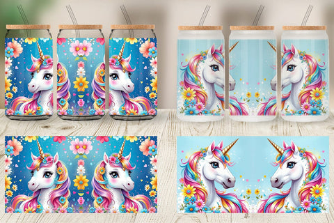Glass Can Unicorn Sublimation artnoy 