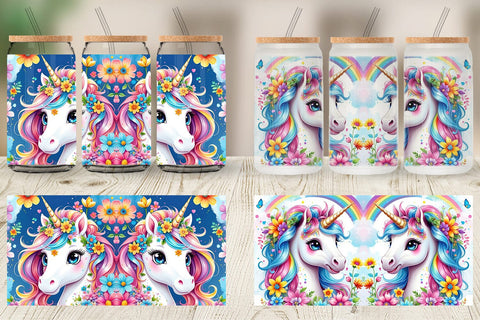 Glass Can Unicorn Sublimation artnoy 