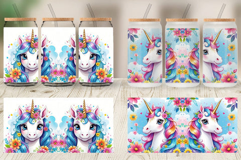 Glass Can Unicorn Sublimation artnoy 