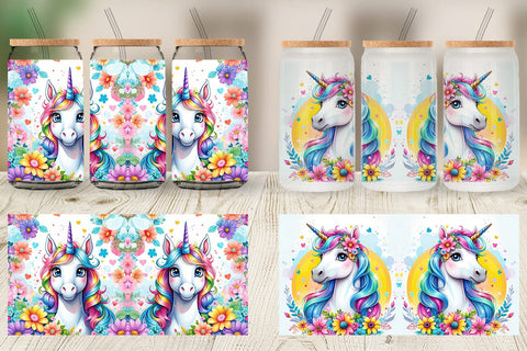 Glass Can Unicorn Sublimation artnoy 